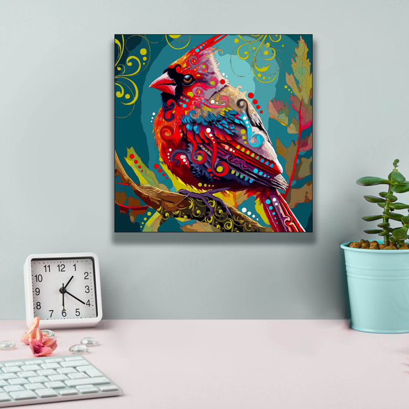 «Cardinal» par Dean Russo, H 12 po x l 12 po x P 0,75 po