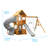 Castlewood Wooden Swing Set, Grey Slide-122659966