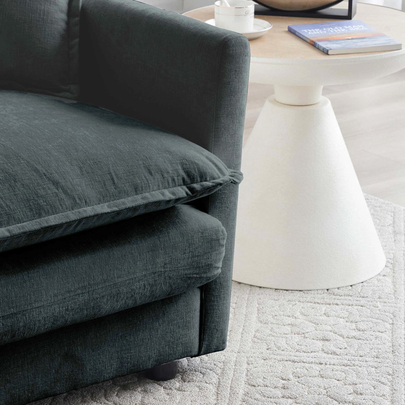 Chaise de lecture moderne en chenille grise - Détente supérieure avec confort, assemblage facile