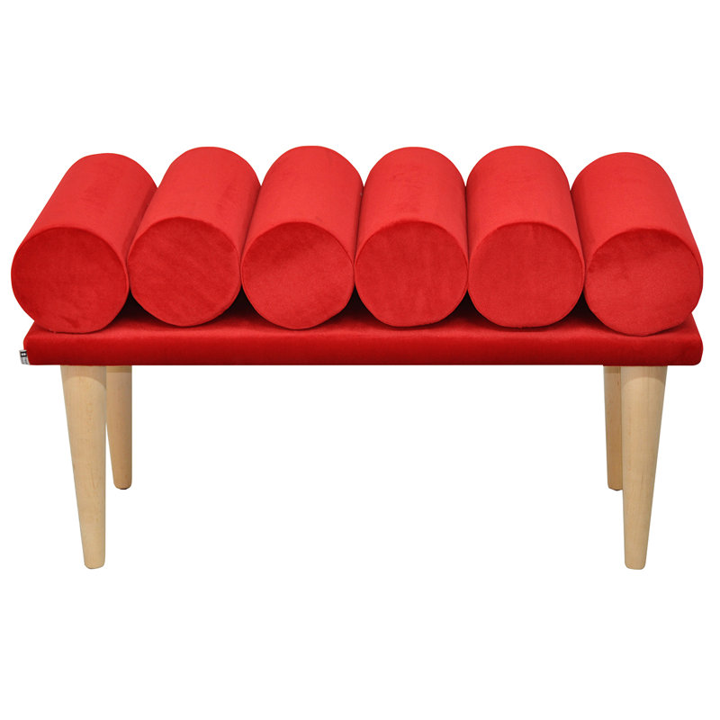 Scandi Upholstered Bench, Red