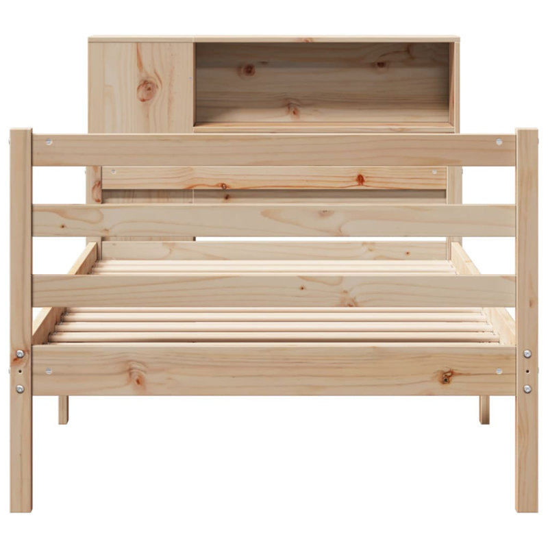 Bookcase Bed Without Mattress 90X200 Cm Solid Wood Pine