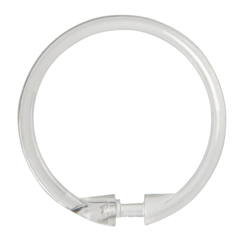 Wayfair Basics Smooth Shower Rings Round Plastic Shower Curtain Rings, Clear