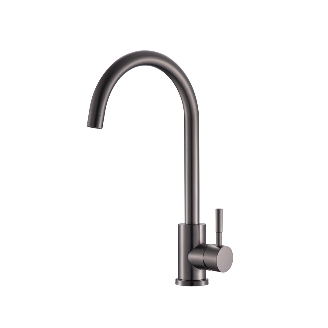 Reginox Taravo Gunmetal Kitchen Tap - Single Lever - Swan Neck - Grey - Image 4