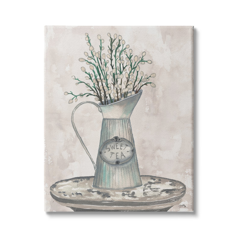 Peinture de pot de saule de Puco Willow Botanicals, Toile tendue, H 20 po x l 16 po x P 1,5 po
