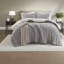 Ensembles de literie en chenille luxueux, design gris moderne pour le confort de la maison