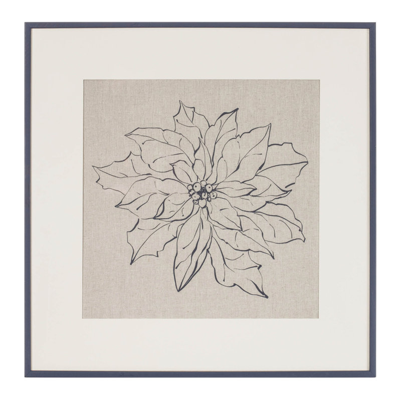 Poinsettia encadré sous verre 20 po