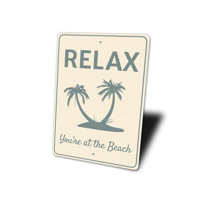 Relax Beach Aluminum Sign