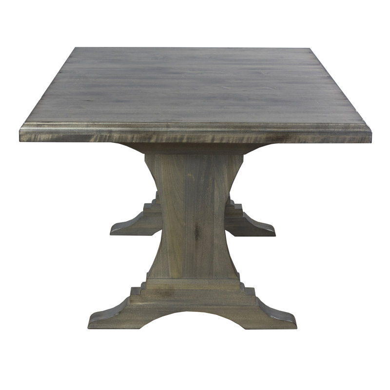 Augusto Extendable Maple Solid Wood Dining Table, 29.75" H x 72" L x 42" W, Distressed Flax