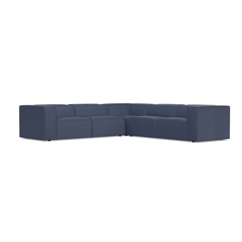 Bliss Sectional, 28" H x 123.5" W x 123.5" D, Blue Polyester
