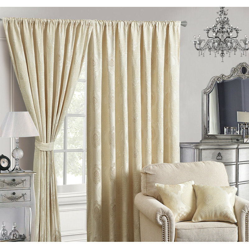 Blairsden Pencil Pleat Semi Sheer Curtains, Beige, Width 168 x Drop 183cm
