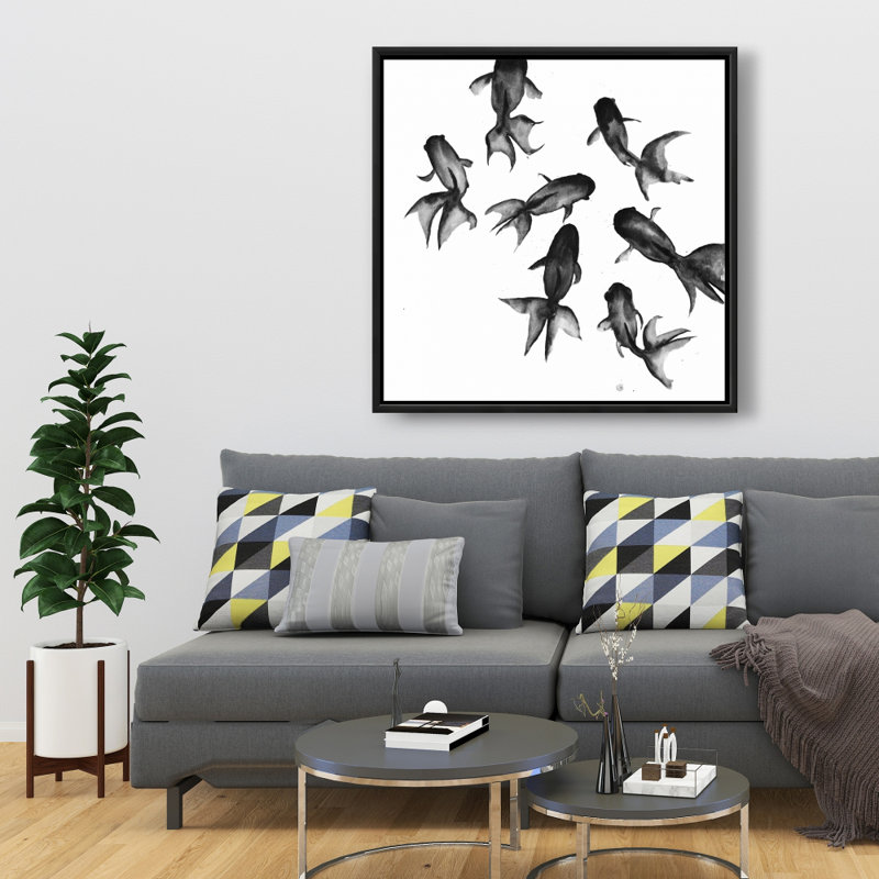 "Petits poissons noirs" sur toile