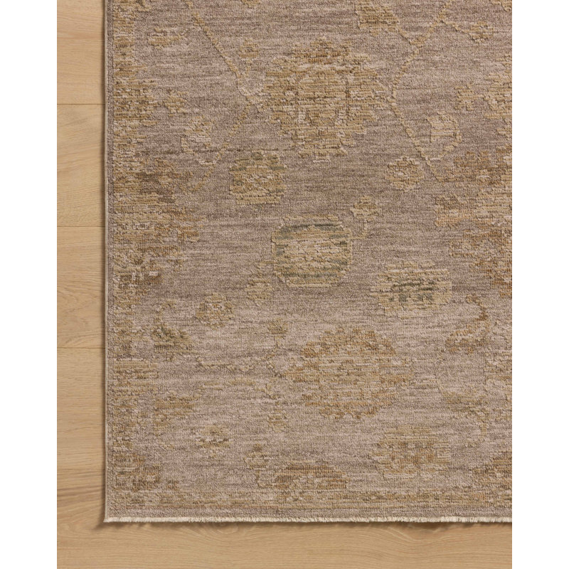 Tapis pierre / rose Bungalow Bungalow Wrobel, Rond 9 pi 3 po