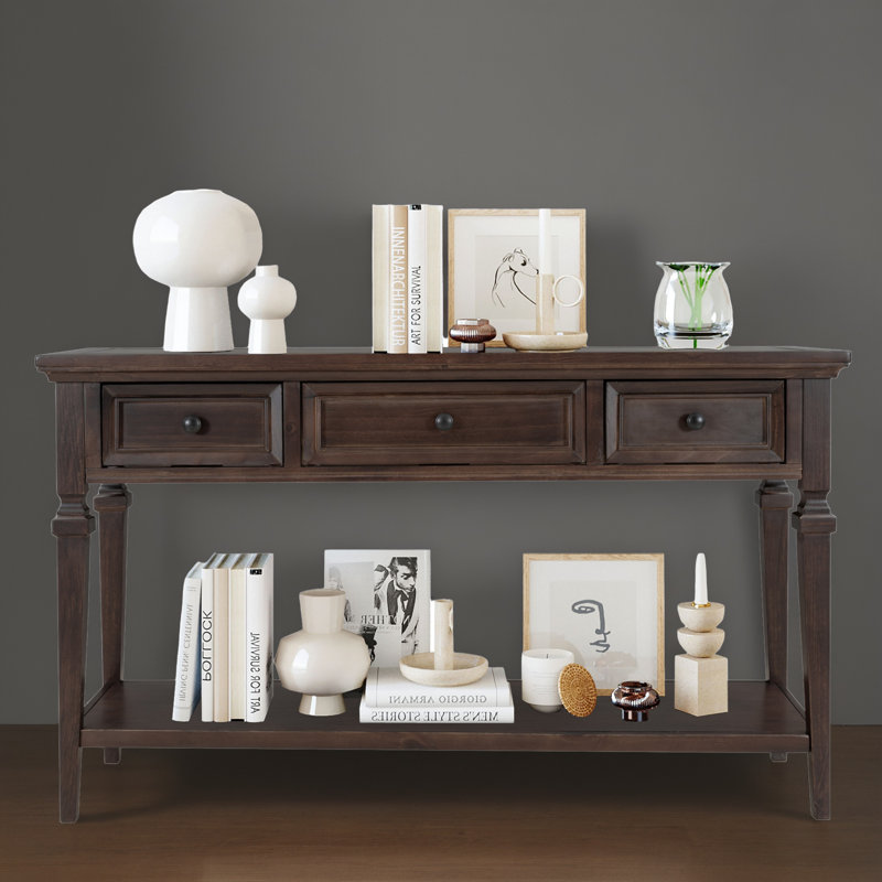 Console en bois massif 50,11 po Eulan, Espresso