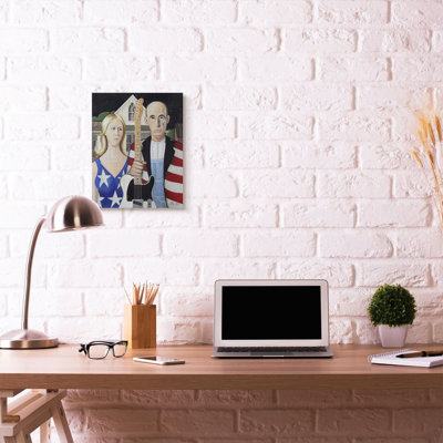 «American Gothic Rock Stars Classical Parody Modern Peinture», impression sur toile