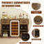 Grande armoire à café de 58,7 po avec espace réfrigérateur, mini armoire réfrigérateur avec porte-verres à vin, mini support réfrigérateur, buffet pour buffet, armoire à vin pour table de salle à manger