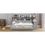 Lit de jour simple en bois avec tablettes de rangement, lit multifonctionnel avec lit gigogne simple et bureau d'étude-1812375995