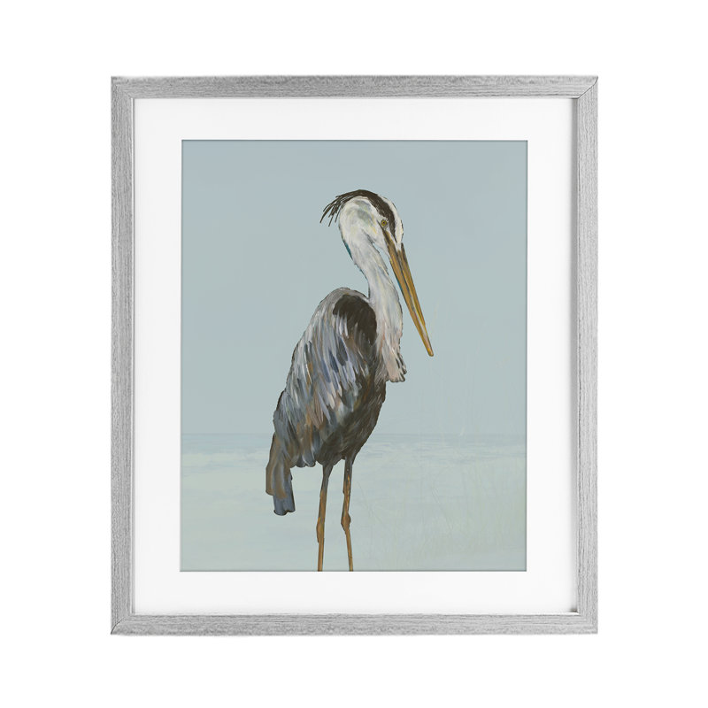 Coastal Pelican, H 21 po x l 17 po, Cadre de ferme gris