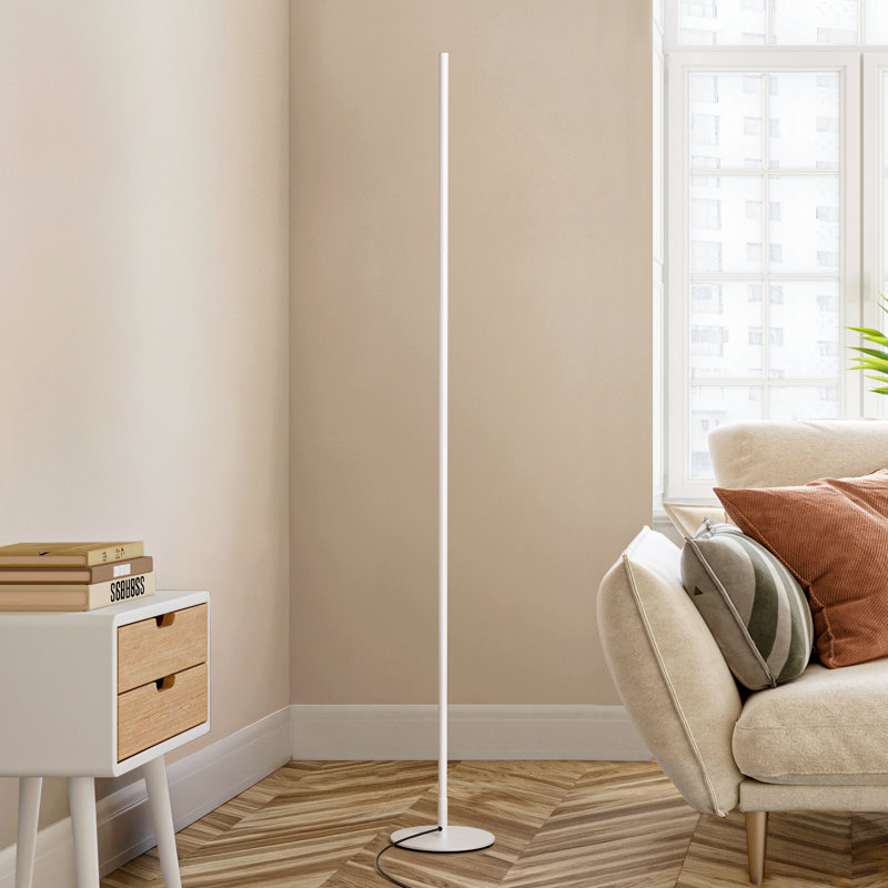 57.5" Dimmable Led Corner Floor Lamp, White