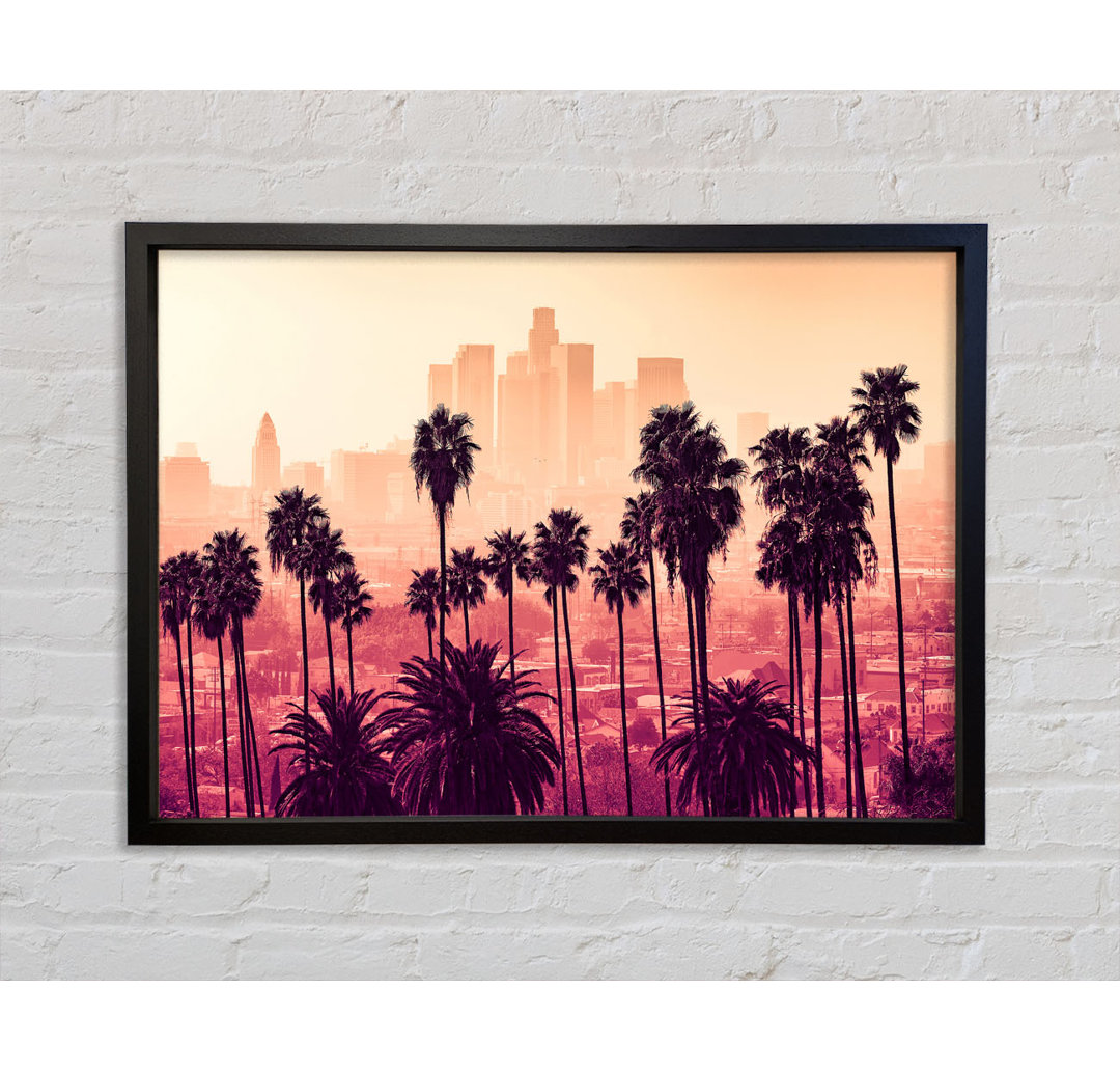 City Through The Palm Trees - Einzelne Bilderrahmen Kunstdrucke auf Leinwand