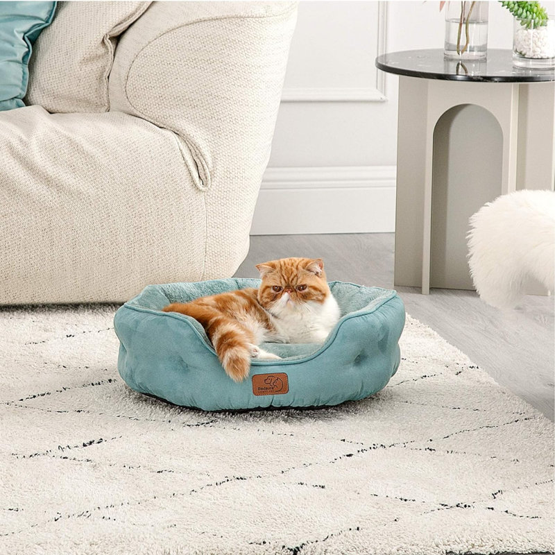 Lit pour animal en molleton, Petit (L 20 po x l 19 po), Bleu délavé