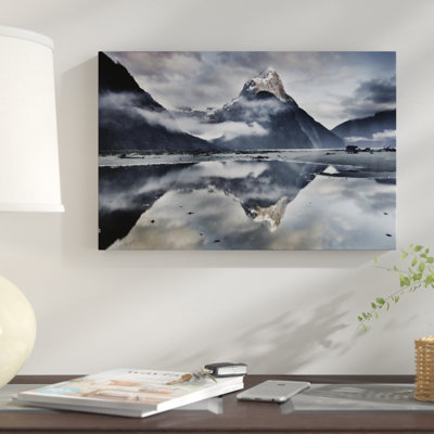 " Mitre Peak Reflecting In Milford Sound In Winter At Dawn, Fiordland National Park, New Zealand "