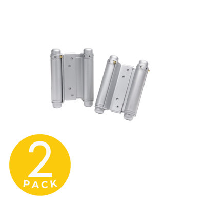 4 in. Double Acting Barrel Spring Squared Hinge with Non-Removable Pin - Set of 2