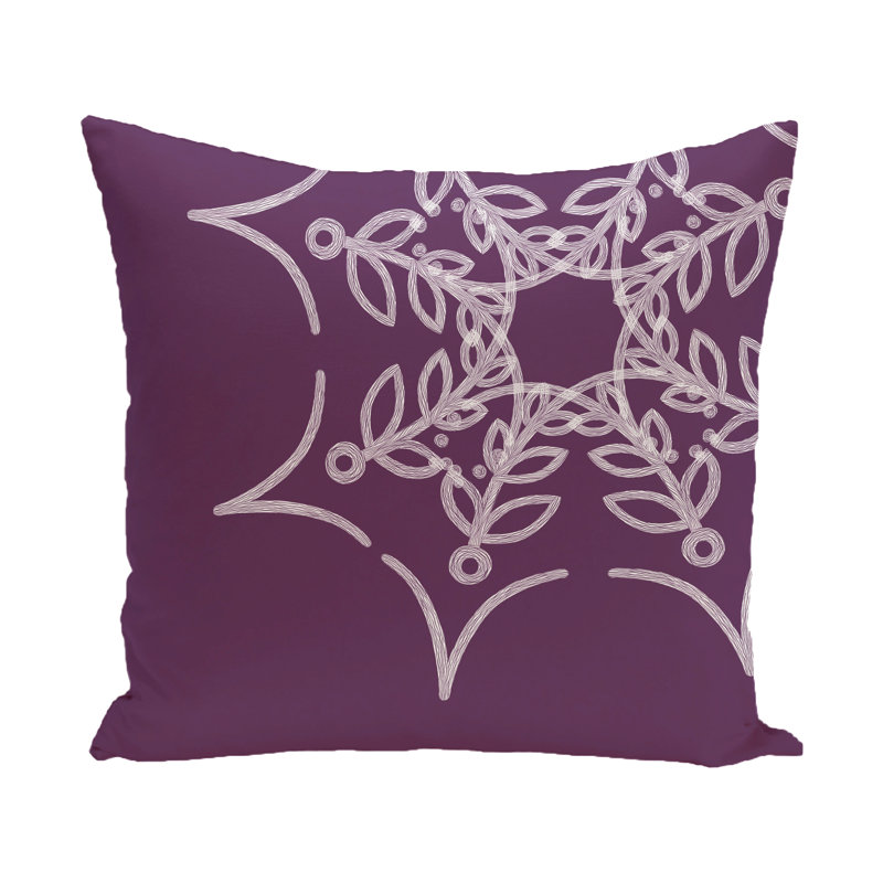Outdoor Reversible Throw Pillow, Purple, 18" H x 18" W