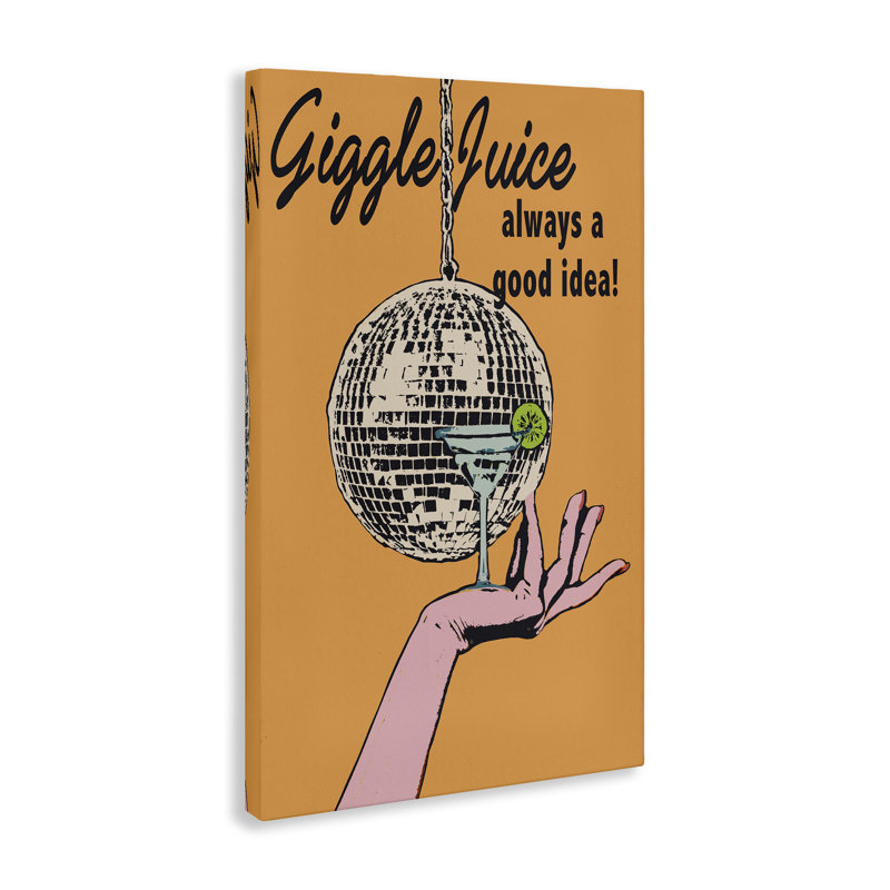  «Giggle Juice Cocktail», art mural sur toile par Graffi *ee Studios, H 24 po x l 16 po