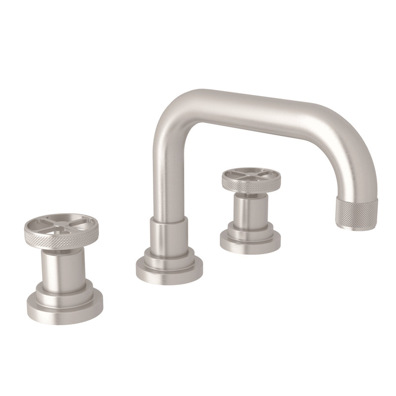 Campo™ Widespread Bathroom Faucet with Drain Assembly, Satin Nickel, Wheel Handle