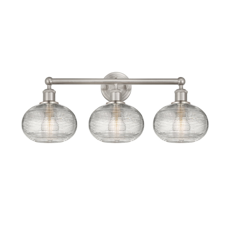 Abat-jour de salle de bain Edison Jerard 3 lumières Edison Jerard, Nickel satiné