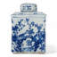 Blue and White Square Jar