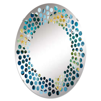 Miroir mural à pois feuilles harmonie liquide - MIR114802-Ovale