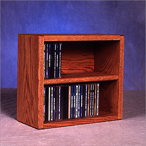 Shelf-Style Wooden CD Rack - 03 Series, Dark, 24.75" H x 52" W x 6.75" D