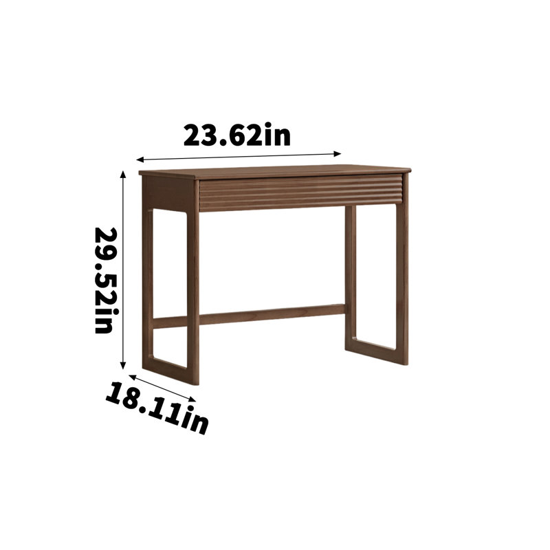 Petit bureau en hévéa, H 29,52 po x l 23,62 po x P 18,11 po