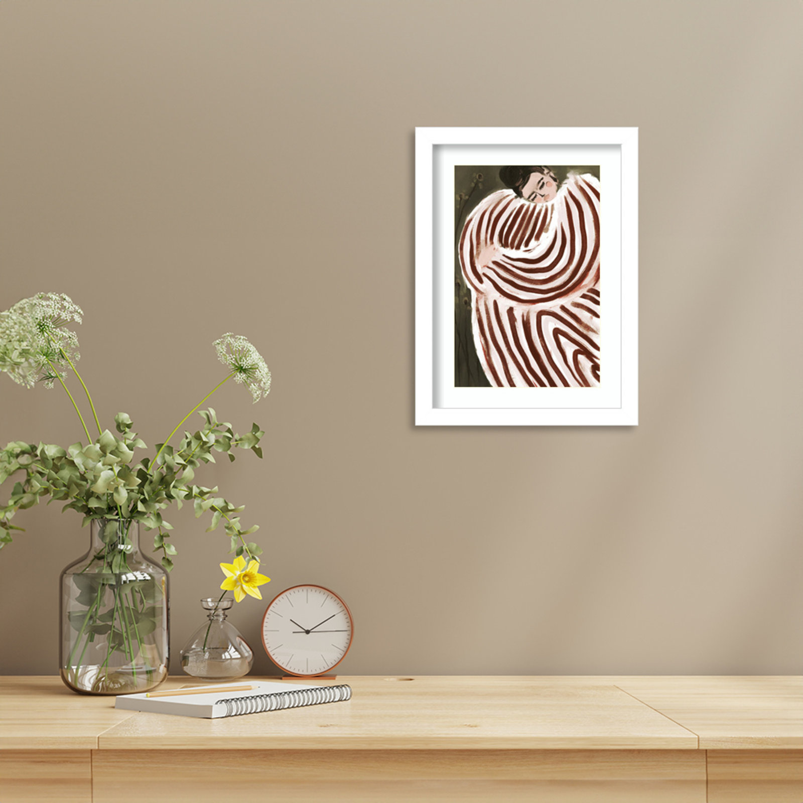 Sleeping Princess by Treechild Wood Framed Wall Art Print, White , 13" H x 10" W