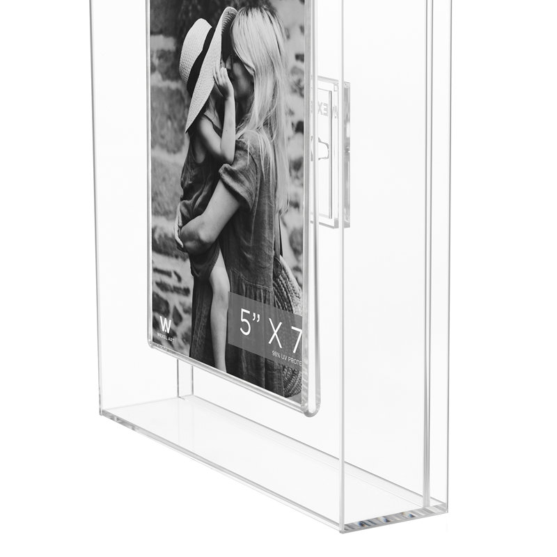 Float Frame for Tabletop or Wall with Magnetic Photo Holder, Frost, 8" x 10"