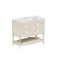 Meuble-lavabo 36 po - Beige. Bois massif, 4 tiroirs. Lavabo en céramique. Élégant rangement beige avec lavabo 36 po. Fabrication en bois. Tiroirs. Bassin. Luminaire-1856470788