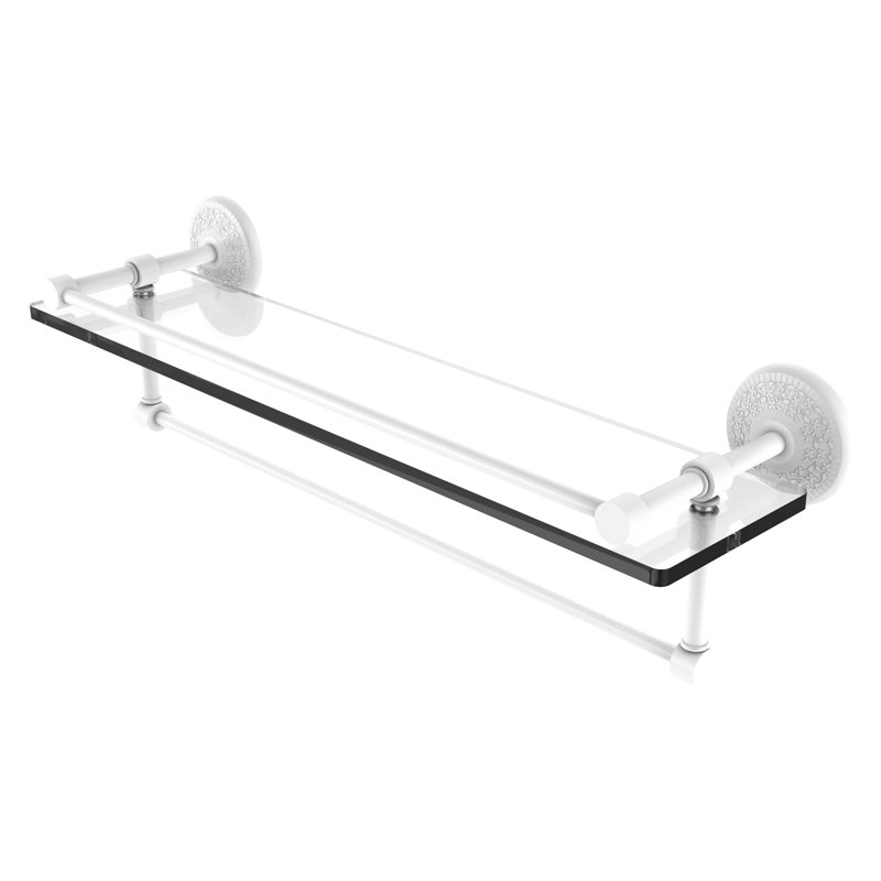 Étagère support avec barre à serviettes Tilney, Blanc mat, 5'' H X 22'' W X 5.5'' D