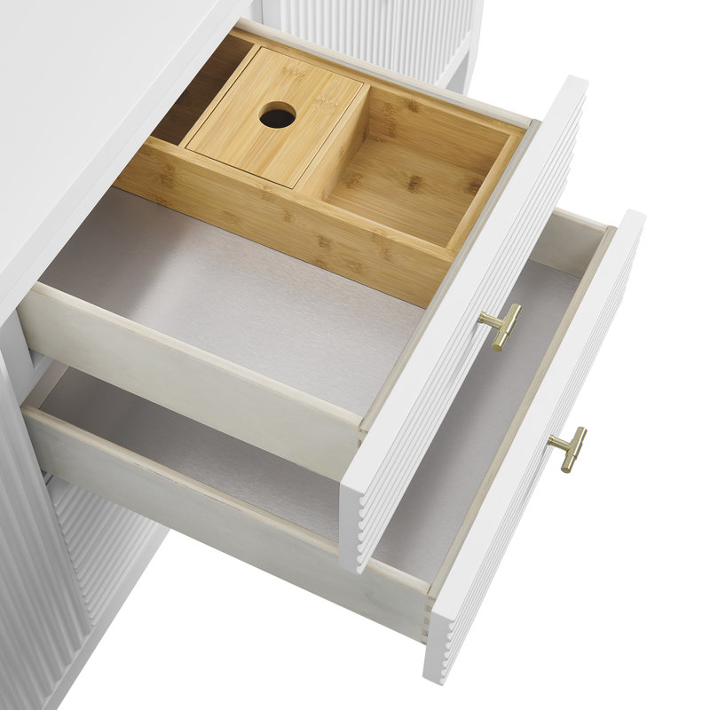 Myrrin 72'' W Double Vanity, Bright White, Carrara White, 8" Widespread