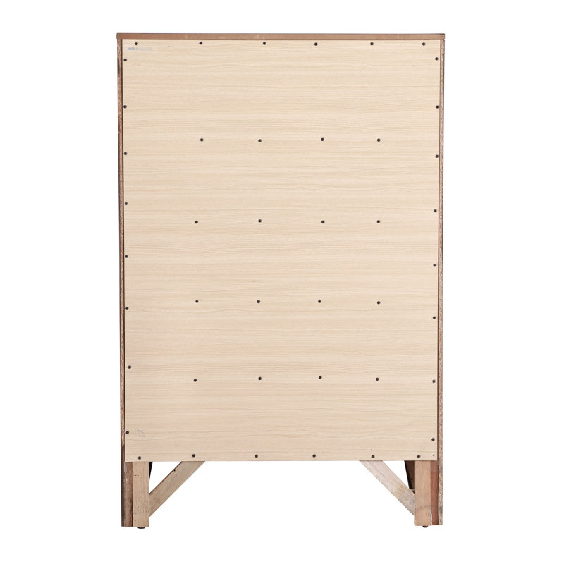 Coffre de rangement moderne en cerisier pour chambre à coucher - solide et assemblé avec des panneaux de particules en bois véritable