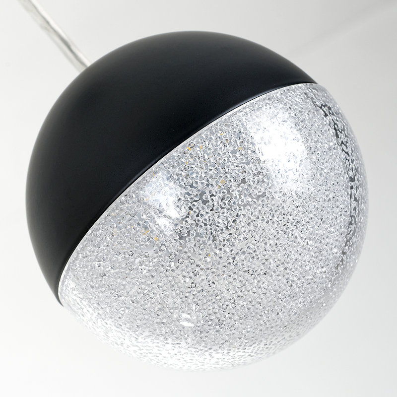 Luminaire suspendu sphère 1 lumière DEL Cobden, Noir