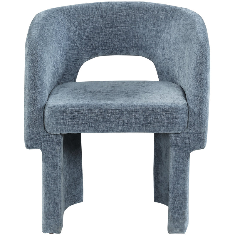 Ixone Fabric Dining Chair, Light Blue Chenille Fabric