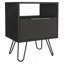 Table de chevet H 22 po, une tablette ouverte, une porte simple, pieds en épingle à cheveux, noir-520465791