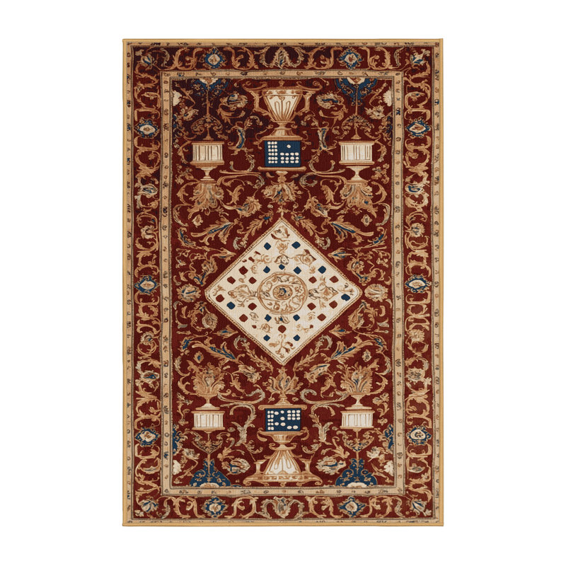 Tapis brun français lavable à la machine, Rectangle 2 pi x 3 pi