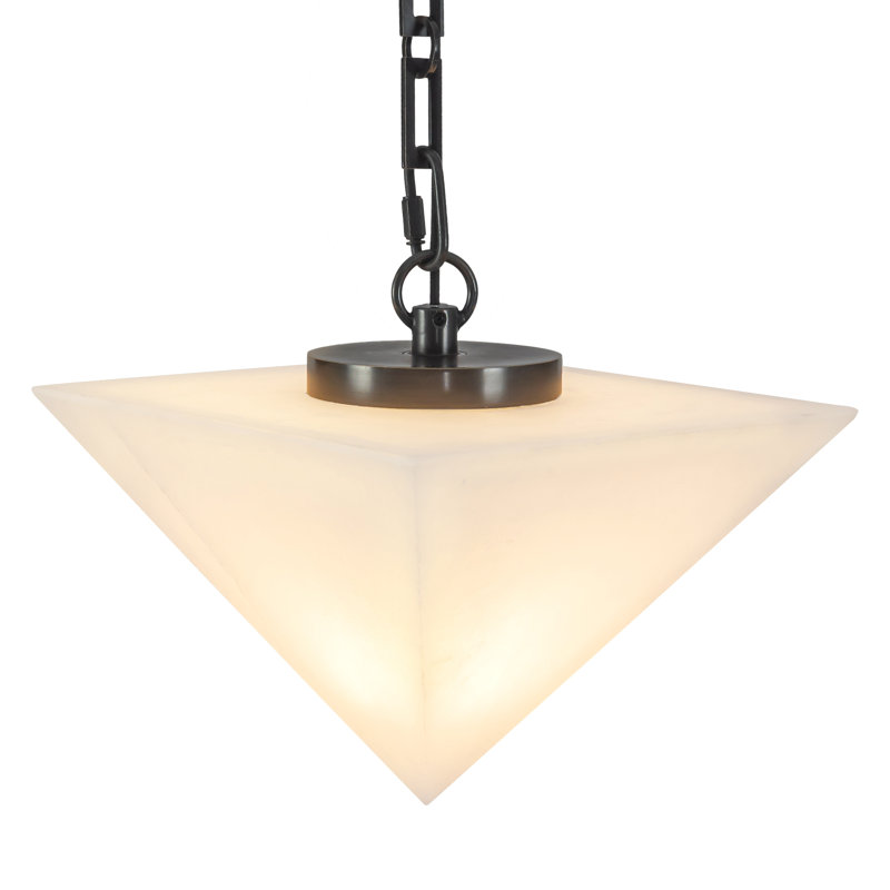 Mineral 5-Light Brass dimmable LED Chandelier, Alabaster, Oil Rubbed Bronze