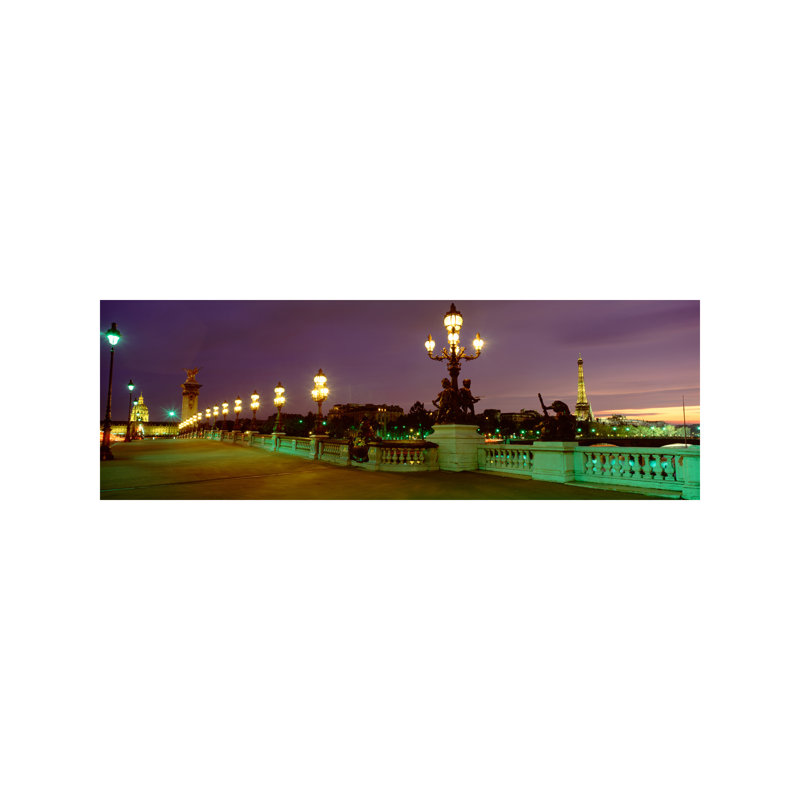 Pont Alexandre III, Paris, Ile-de-France, France - No Frame Panoramic Print on Canvas, 152.4 cm H x 50.8 cm W x 3.175 cm D