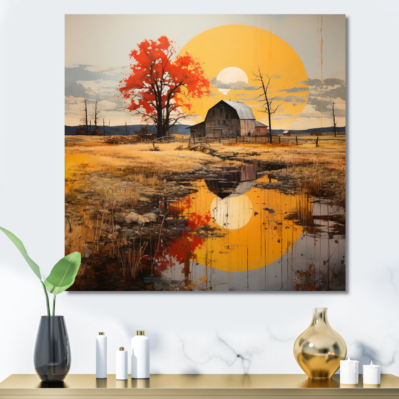 «Barns Country Dot Art II», reproduction, H 36 po x l 36 po x P 1,5 po, Toile tendue