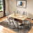 Adjustable Dining Table Set, Mdf & Metal, Modern Style For Dining & Kitchen