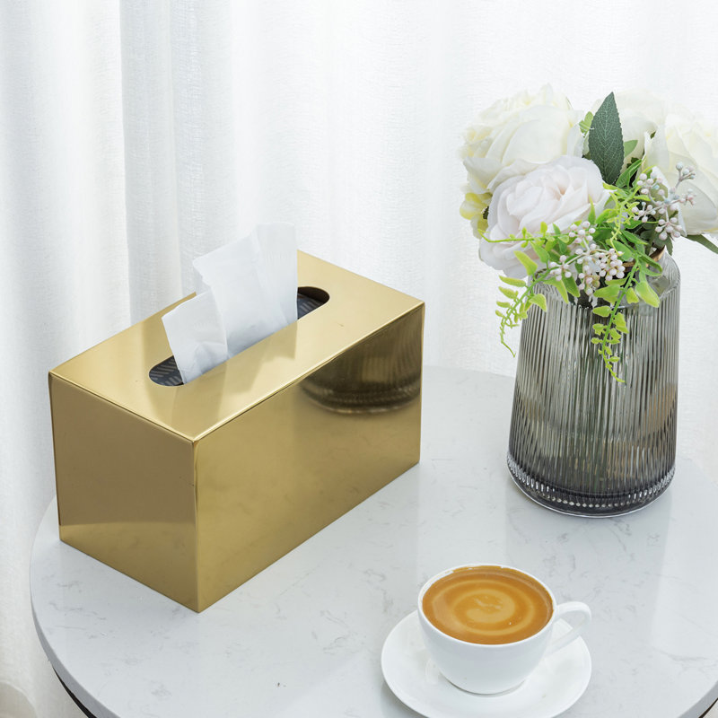 Juniyah Rectangular Metal Tissue Box Cover