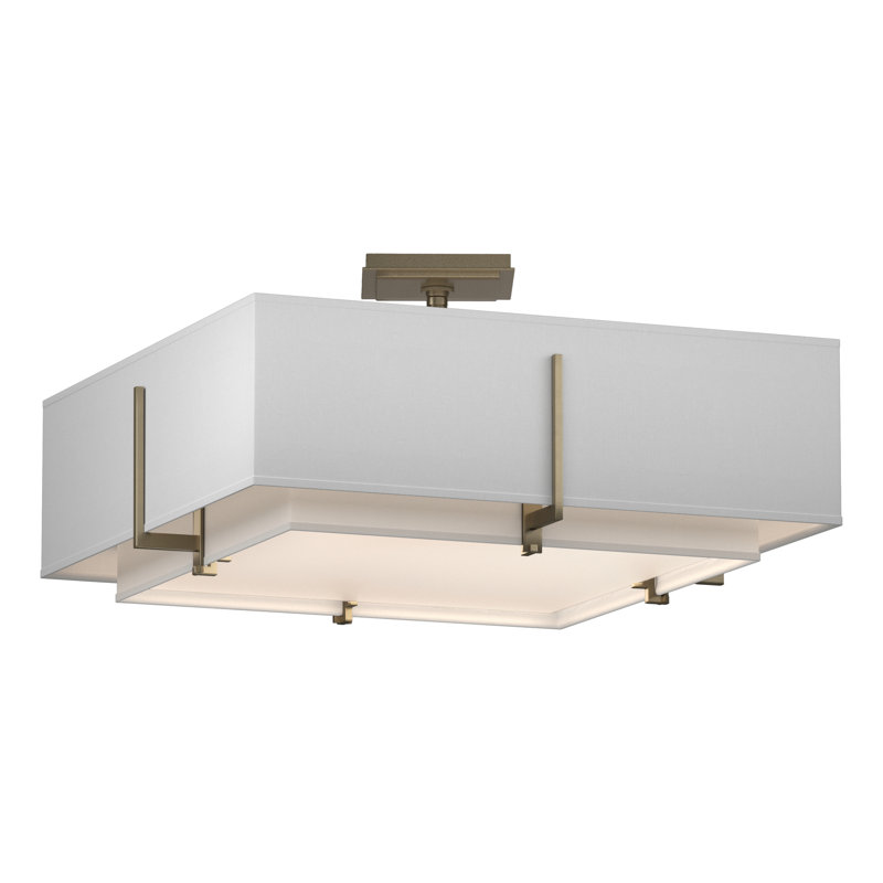 Exos 4 - Light 20.6" Semi Flush Mount, Natural Anna, Soft Gold